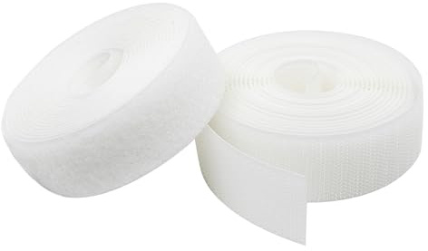 KLEBASTO Klettband zum nähen | SET Hakenband und Flauschband | Klettverschluss zum nähen | Hohe Verschlusskraft (Weiß, 16mm x 6 m)