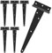 6 Packs Door Hinges, Heavy Duty T Hinges Black, 12 Inch(300mm) Metal gate Hinge Outdoor, T Strap Hinge with Screws for Wood Fences, Shed Doors, Cabinets, Windows