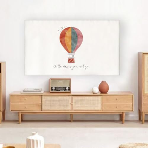 Hixingo Cubierta Antipolvo para TV, Todo Incluido 32 a 85 Pulgadas Universal Funda para Televisor Elástico Protector para Smart TV Cubierta de Televisión Pantalla (55-65 Pulgadas,Globo)