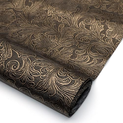 WANYI Kunstleder Lederreste zum Basteln 20x33cm Bedruckte Geprägte Textur Kunstleder Blatt PVC Vintage Leder-Zubehör für DIY Nähen, Kunsthandwerk Geldbörsen(04)