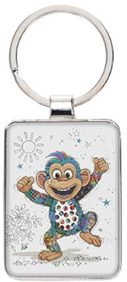 KIUB - Porte clef rectangle SINGE - collection KOOK