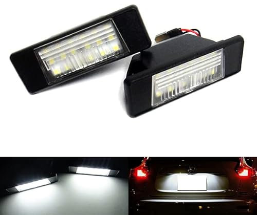 RZG 2x LED Licence Number Plate Light White Canbus For Juke F15 Navara D23 Note X-Trail T31 Q50 Qashqai J10