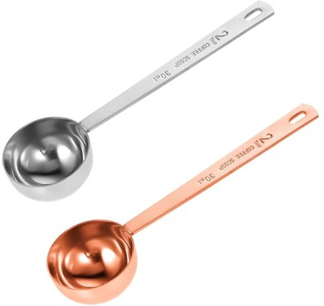 Coffee Scoop for Ground Coffee, 2 Pcs Stainless Steel Coffee-Measuring Spoon with Long Handle, 30g (2Tbsp, 30ml)