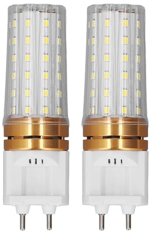 plplaaoo Ampoule de maïs LED 10W 1000lm Économie d'énergie Double Base d'aiguille G12 Bulbe pour l'entrepôt de rue Garage 2pcs (Lumière chaude)