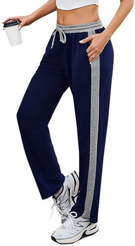 Litherday Women's Joggers Sweatpants Straight Leg Cotton Tracksuit Bottoms | Sports Trousers with Pockets Drawstring,Side Pockets,for Casual Gym