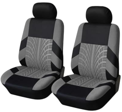 Auto Sitzbezüge für Opel Corsa D E F 2006-2025, Auto Schonbezüge die Vordersitze Stoff Sitzbezüge Komplettset Wasserdicht rutschfest Autositz Sitzschoner,B/Grey