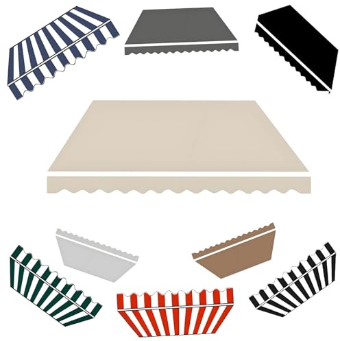 2.0m 2.5m 3.0m 3.6m 4m 5m Telo per Tende da Sole Manuale, Tettoia di Ricambio Retrattile per Balcone,Tessuto di Ricambio per Tende da Sole da Giardino Esterno(Beige,360x300cm)