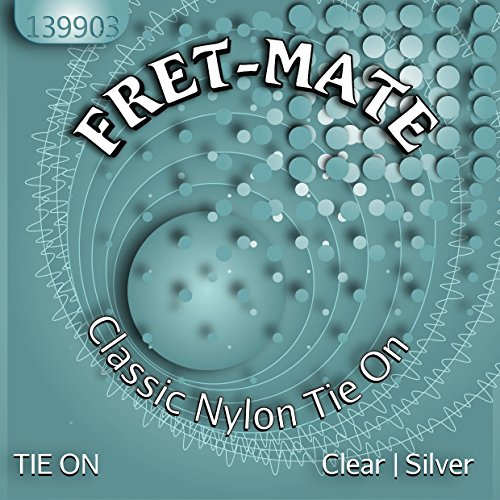 Fretmate 139903 Classic Nylon Tie On Strings, Clear Silver, Set of 6 Pieces