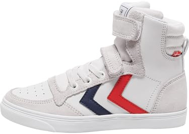hummel Kids Slimmer Stadil Leather High Sneaker, White, Size 38