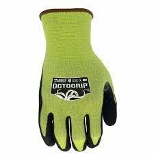 Octogrip ANTI CUT LEVEL 5 NITRILE Coated Safety Work Gloves PW275 (8M), Yellow/Black