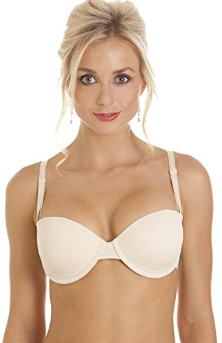 Camille Women's Nude Bra with Removable Straps - Multiway Everyday T-Shirt Bra - 36B