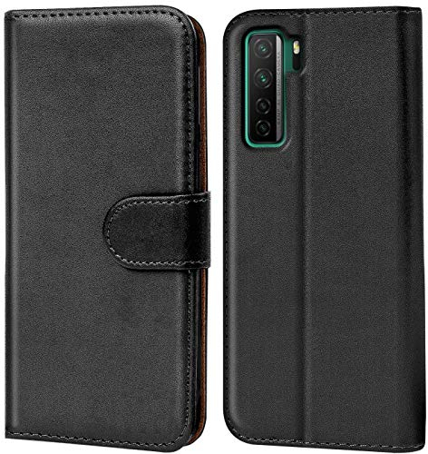 Verco Coque pour Huawei P40 Lite 5G, Housse Portefeuille pour Huawei Huawei P40 Lite 5G Etui en Cuir Synthétique Fonction Stand Case, Noir