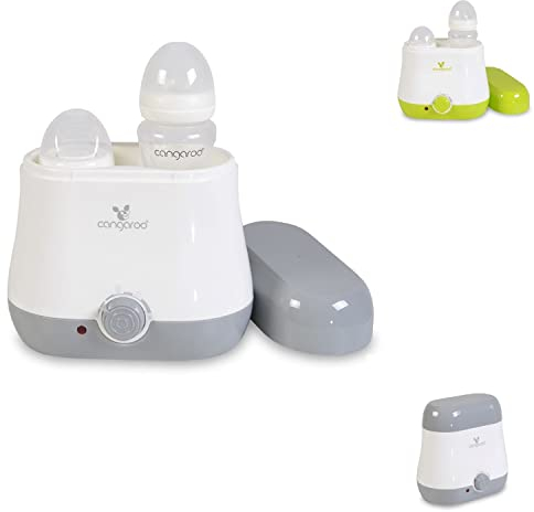 Cangaroo Flaschenwärmer BabyDuo, für 2 Flaschen, Sterilisation von Kleinteilen, Farbe:grau