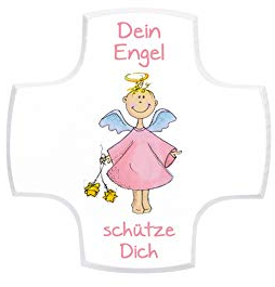 Fritz Cox kleines Holz-Wandkreuz als schöne Geschenkidee zur Taufe oder Kommunion (Schutzengel Mädchen)