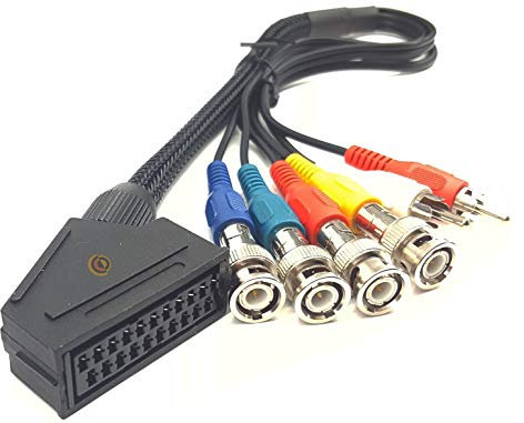 CoolNovelties Sony PVM Monitor 4 x BNC 2 x Phono Input to RGB Female Scart Breakout Cable