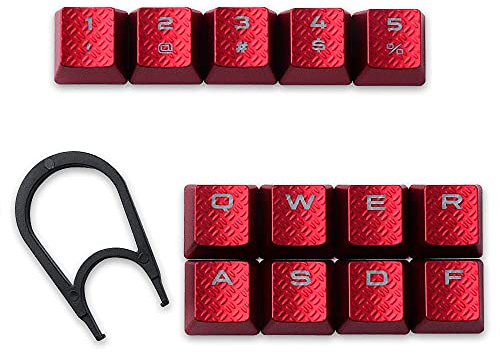 HUYUN FPS Backlit Key Caps Replacement for Corsair Cherry MX Key Switch Gaming Keyboards (Red)