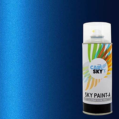 CARSKY Bombe peinture carrosserie compatible avec Renault BLEU IRON MET RQH et vernis brillant -> 2 aérosols 400ml