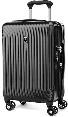 Travelpro Maxlite Air Hardside erweiterbares Handgepäck, 8 Spinnerräder, Leichter Hartschalen-Koffer aus Polycarbonat, schwarz, kariert, groß, 78x50x31 cm