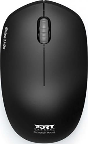 Port Connect Souris sans Fil pc Wireless 2.4 ghz Collection 2 pour Ordinateur - capteur Optique 1600 dpi - 3 Boutons - Compact. ambidextre & silencieuse Graphite Noir