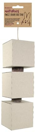 Rosewood Naturals Sweet Grass Box Trio Treat And Forage Gnaw Toy For Rabbits Guinea Pigs Chinchillas And Degus