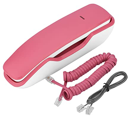 Rosa Festnetztelefon, klarer Ton, Wandtelefon, Pause, Stumm, kabelgebundene Erinnerung, rosa Farbe – fest mit Wandmontage für Heimgeräuschunterdrückungsfunktion, kann auf einem Schreibtisch
