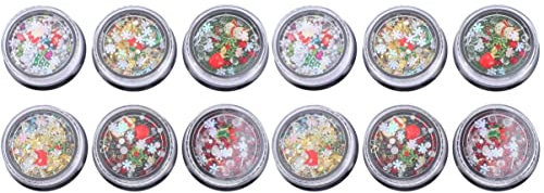Beaupretty Xmas Nail Charms Nail Art Decoration DIY Manicure Decor Accessory for Holiday Party