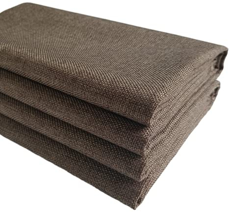 TinaKim Upholstery Fabric for Chair, Faux Linen Type Cloth Material, Sofa Couch Repair (Coffee 10, 10 Yard)