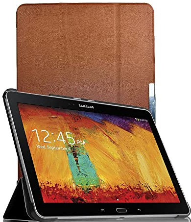 Étui pour tablette Samsung Note 10,1 édition 2014 P600/601/605 - Étui en cuir léger de luxe avec mise en veille/réveil automatique pour Samsung P600/601/605 (couleur café)