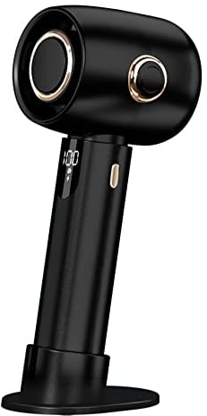 Docooler Mini Ventilador portátil, Recargable, 5 velocidades, Pantalla LED, Negro, Uso en Viajes