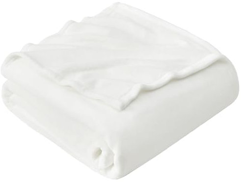 EHEYCIGA Kuscheldecke flauschig, weiche warme Fleecedecke 230x270 als Decke Sofa, Wohndecke oder Couchdecke überwurf, Weiß