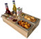 Premium Couchbar - Kiriholz - 3 Farben - 3 Dipschalen 2 Snackschalen 2 Untersetzer 1 Flaschenöffner, Snackbox Organizer Flaschenhalter - Sofa Butler Serviertablett (Holz)