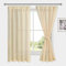 DWCN Voile Vorhänge mit Kräuselband Leinenoptik 2 Stücke Halbtransparent Vorhänge für Wohnzimmer,Durchsichtige Gardinen,Beige,175x140cm (Höhe x Breite)