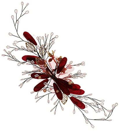 minkissy 2pezzi Fermaglio Per Fiore Rosso Accessorio Elegante Per Sposa Per Cerimonie e Occasioni Speciali Facile Da Applicare e Comodo Per Ogni Giornata