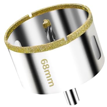 Meccion Sega a Tazza diamantata 68mm con Punta Pilota, Punte Trapano Fresa Diamantate per Piastrelle, Porcellana, Vetro, Marmo, Ceramica