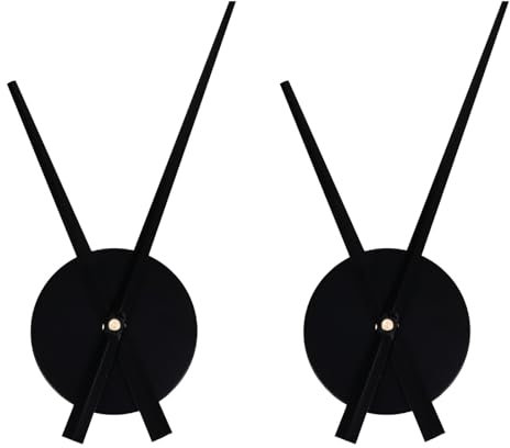 IMIKEYA 3D Uhrzeiger Wanduhr: 2 Stück Große Wanduhr Uhrzeiger Schwarz - Metall Wanduhrzeiger Uhrwerk mit Zeiger Selber Bauen Deko für Wohnzimmer Büro