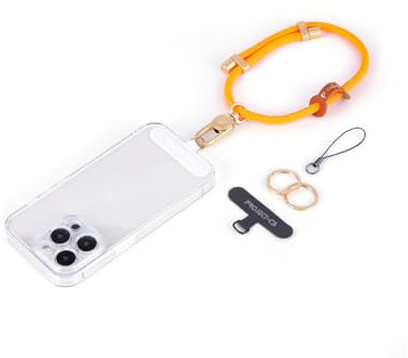 project-cb Cell Phone Wrist Strap 1,Tether Tab 2,Key Ring 2,Phone Wristlet,Adjustable Hand Strap,Phone Lanyard (Orange-G)
