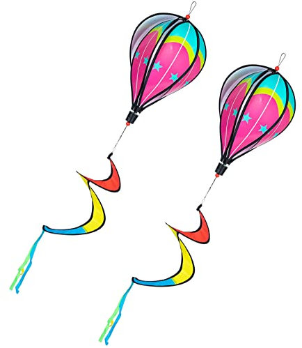 Kisangel 2st Garten Windmühle Spinner Für Gartenwindmühlen Hängende Windspirale Heißluftballon- Heißluftballonwind Windmühlen Für Den Hofgarten Rotieren Windspiele Plastik Pailletten