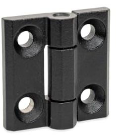 Ganter Normelemente GN 237.3-NI-50-50-A-SW Schwerlastscharnier Edelstahl NI, Silber, 50x50mm