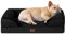 EHEYCIGA Orthopädisches Hundebett Kleine Hunde, 76x51x15cm, Memory Foam Hundekorb Mittelgroße Hunde, Waschbar Hundesofa Wasserdicht rutschfest, Hundecouch mit Hohem Rand, Schwarz