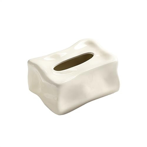 Zhaoj24-05 Kosmetiktücher Box Kreative Keramik-Taschentuchbox, Wohnzimmer-Haushaltspapierschublade, Restaurant-Serviettenschublade für Esszimmer Badezimmer Schlafzimmer(White)