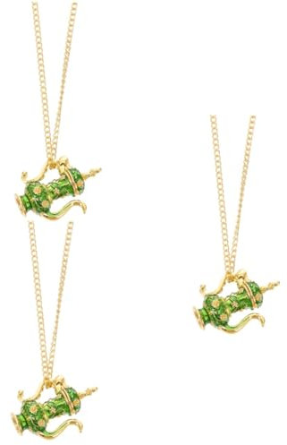 WRITWAA 3pcs Teacup Necklace Enamel Vintage Necklace Jewelry Necklace Coffee Cup Necklace Retro Tea Kettle Necklace Jewelry Ladies Necklaces Women Necklace 3d Coffee Mug Pendant Alloy