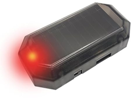 Luce Di Allarme Per Auto Solare - Spia Di Allarme Per Auto | Allarme Fittizio Simulato Ad Energia Solare Per Auto | Luce Di Sicurezza Lampeggiante A LED | Luce Antifurto | Lampada Finta Autoadesiva Pe