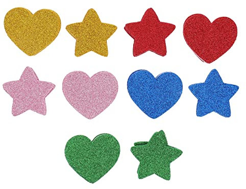 WHAMVOX 10taschen Selbstklebende Kinderaufkleber Mit Herz Und Sternmotiven Dekorative Wandsticker Für Kindergarten Und Bastelprojekte Wasserfest Und Langlebig