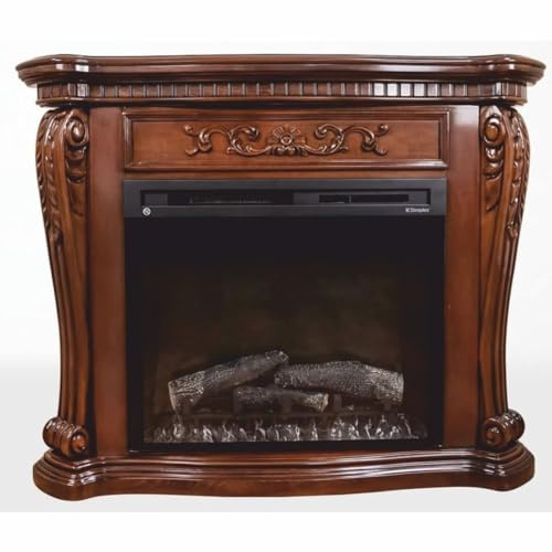 Casa Padrino Chimenea Eléctrica Barroco de Lujo Marrón - Muebles Barrocos