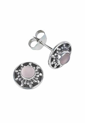 Ohrstecker Damen 925 Silber | echtes Silber, verschiedene echte Steine zur Auswahl, handarbeit aus Indien, im Geschenkbeutel