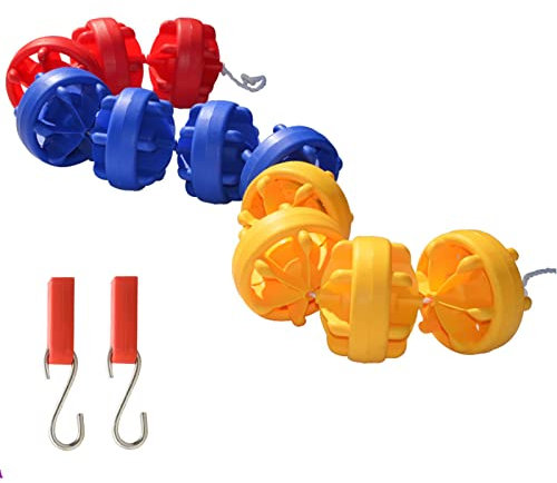 OLSKFUH Pool-Spurleine Für Kinder, 12 cm Durchmesser, Sicherheits-Absperrseil Für Pe-Pools, Schwimmleinen Mit Bunten Schwimmkörpern, 2 Haken, Nylonseil,2m/6.5ft