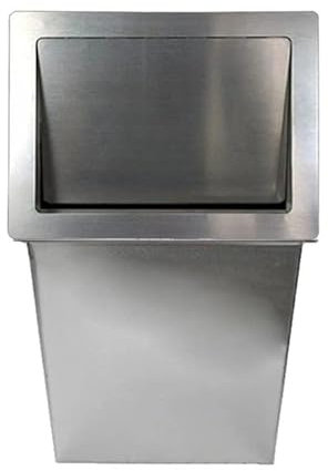 CWCQGH Poubelle Murale 15 L en Acier Inoxydable pour Porte d'armoire, Poubelle à Compost de Cuisine, Poubelle de Placard pour Poubelle de Cuisine, Couvercle à Rabat pour poubell,Rectangular