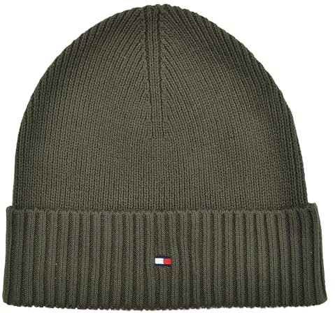 Tommy Hilfiger Strickmütze Mütze Cotton Cashmere Beanie Baumwolle Kaschmir Grün Army Green One Size
