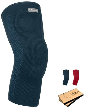 ProStabilize Kniebandage Core, mit Silikonpad und Seitenstabilisatoren, Rechts und Links tragbar, Männer und Frauen, Meniskus, Patella, Kreuzband, Kompression (Navy Blue, XL)