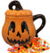 Tazas de calabaza de Halloween – Taza de calabaza de cerámica, taza de Halloween con tapa, taza temática de Halloween, bonita taza para beber para mujeres y hombres, taza de café y leche para fiesta